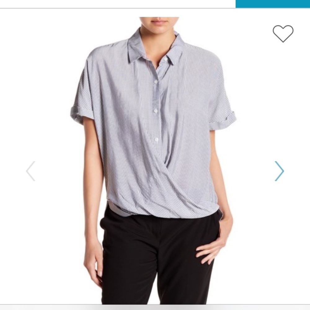 NWT BCBG wrap hem dolman stripe shirt, M